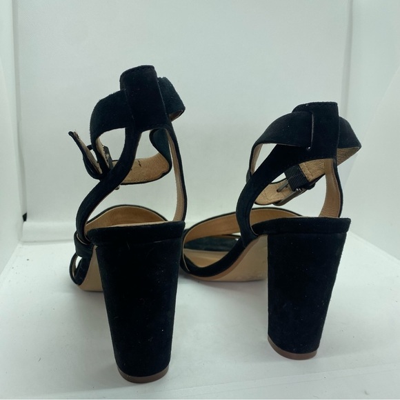 Madewell | Black Suede Liv Heel Ankle Strap Sandal - Picture 4 of 5